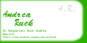 andrea ruck business card